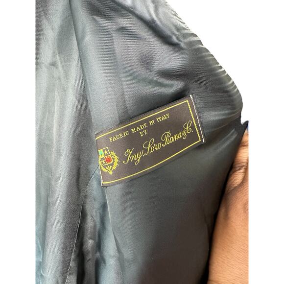 Cinzia Rocca Loro Piana Black Career Office Office Wool Blend Blazer Size 14 - Picture 4 of 12